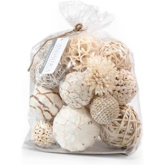 Large Decorative Balls Bowl Filler Decor Orbs White - Picture 1 of 12